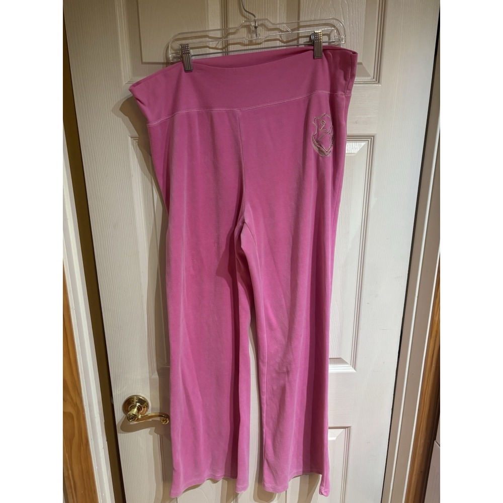 Vintage Deb Pink Velour Track Athletic Pants Size 2X